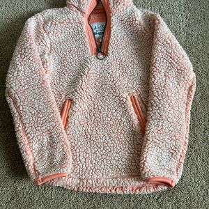 Sherpa Quarter-Zip Pullover in Pink
